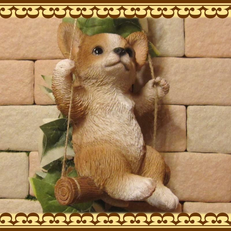 犬の置物 置物 動物 可愛い 犬の置物 チワワ リアル ブランコドッグ B 子いぬの