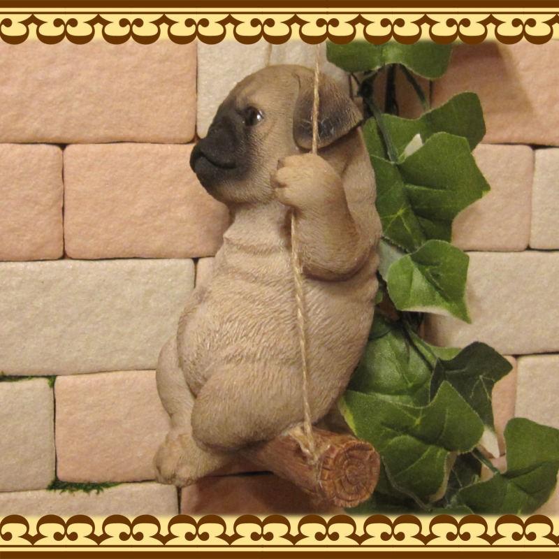 置物 動物 可愛い 犬の置物 パグ リアル ブランコドッグ Bタイプ 子