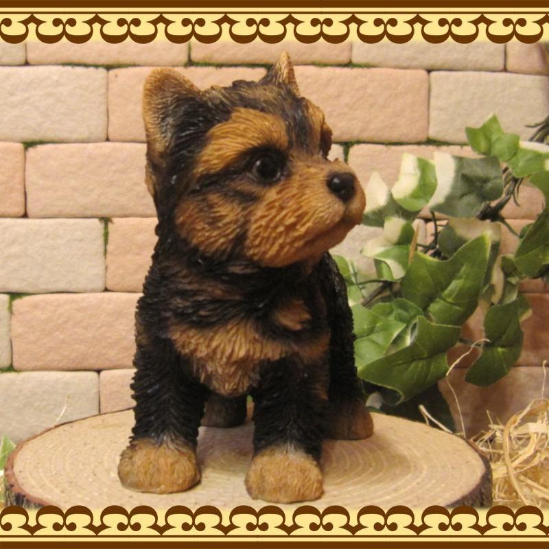 置物 動物 可愛い 犬の置物 ヨークシャーテリア スタンド スモール
