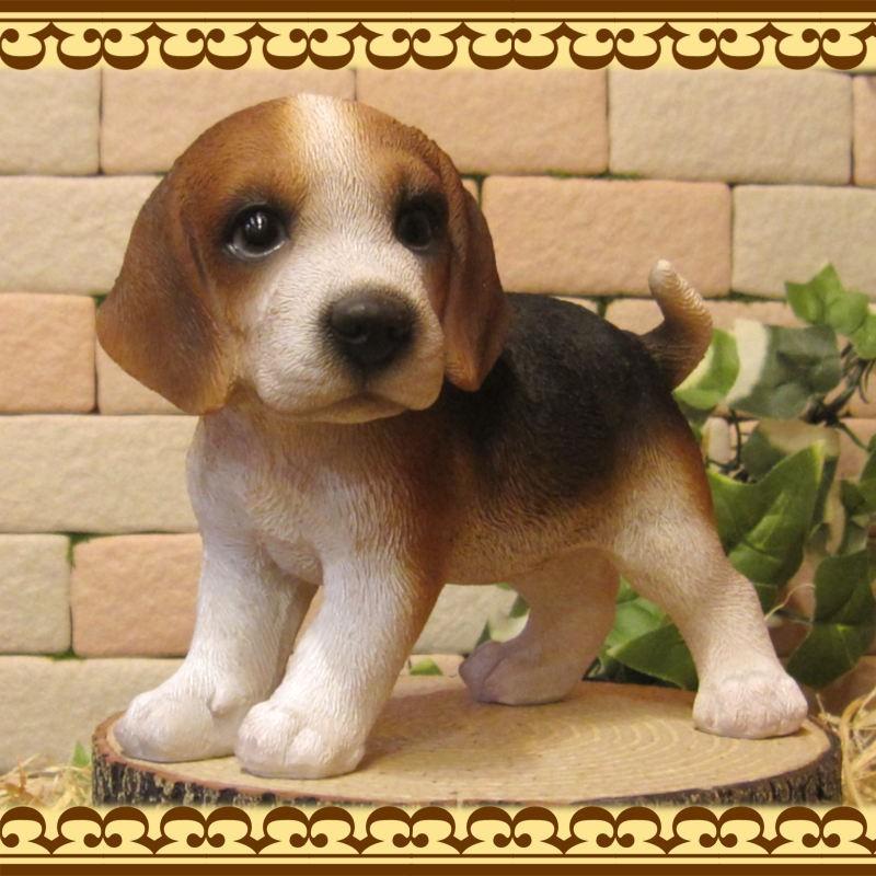 人気定番の 置物 動物 可愛い 犬の置物 ビーグル スタンド スモールサイズ リアル 子いぬのフィギュア イヌのオブジェ ガーデニング ベランダアート Supplystudies Com
