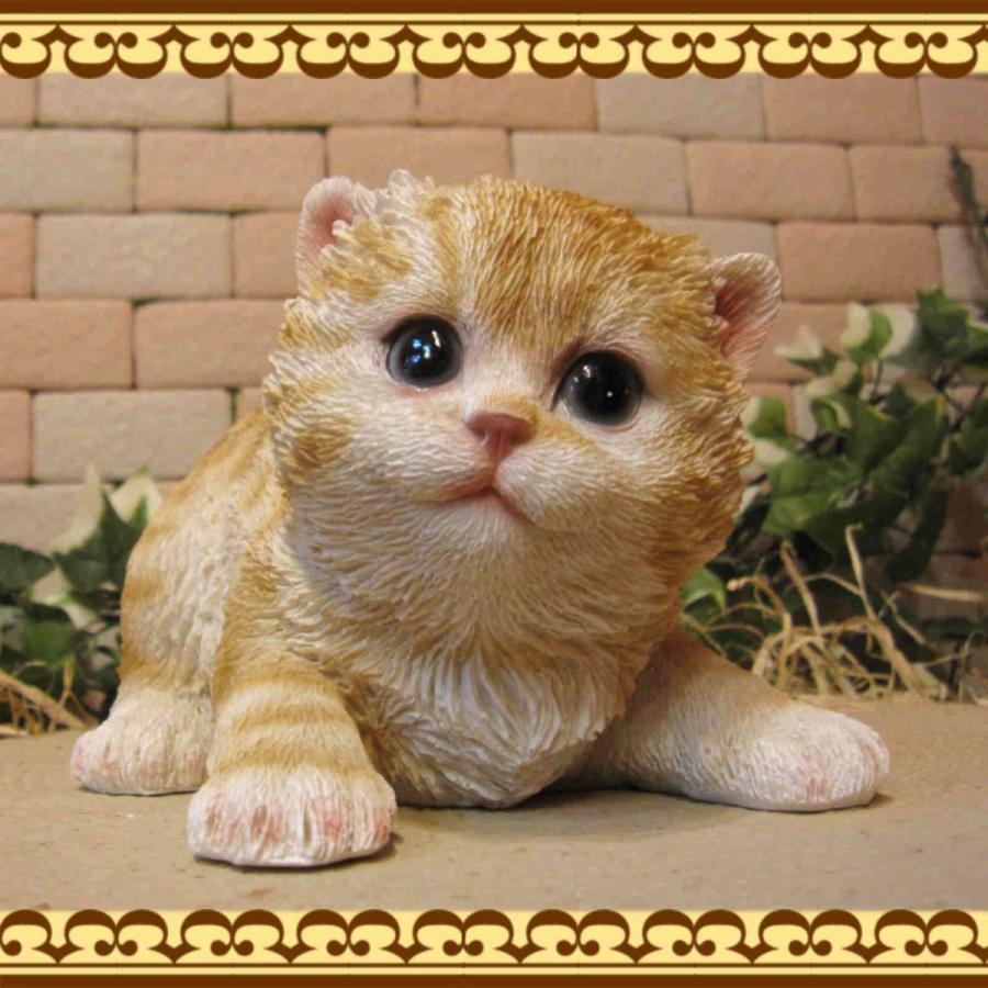 置物 動物 可愛い 猫 置物 リアル ハイハイ ベビーキャット