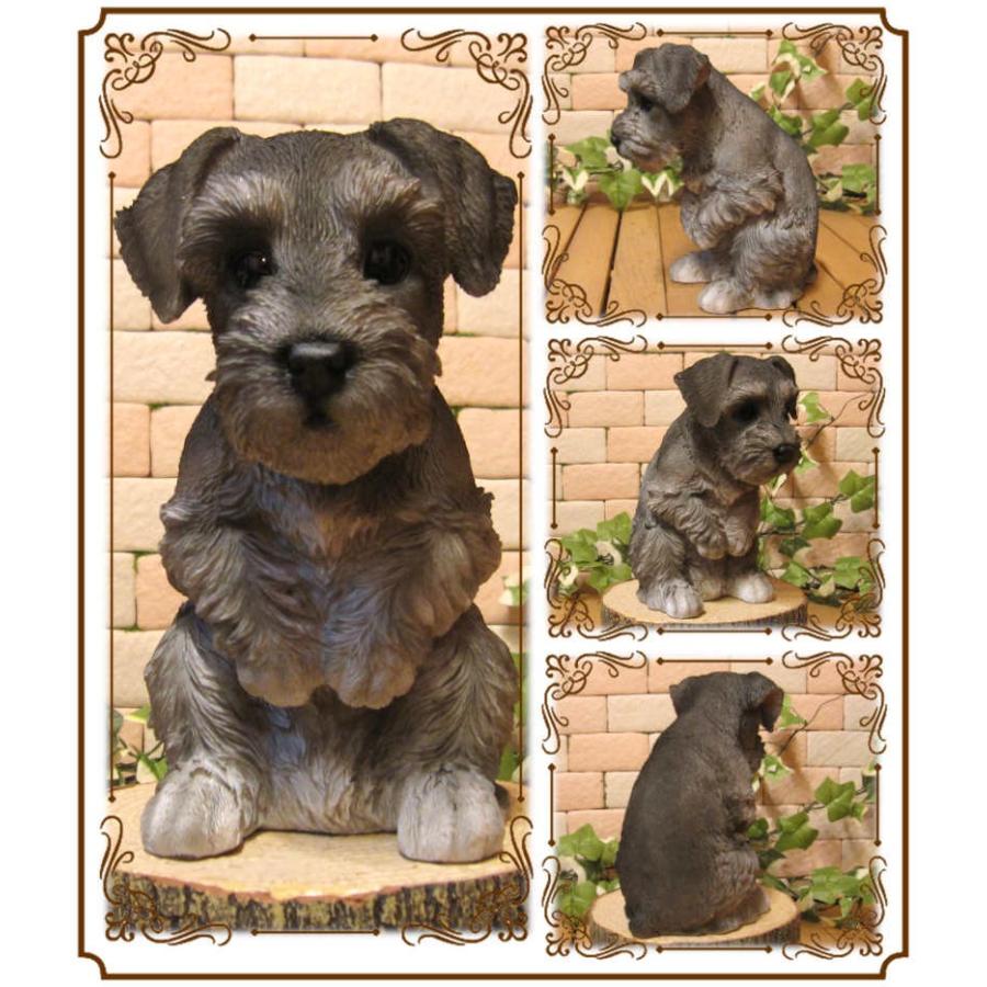 置物 動物 可愛い 犬の置物 シュナウザー おもてなし ドッグ リアル 子