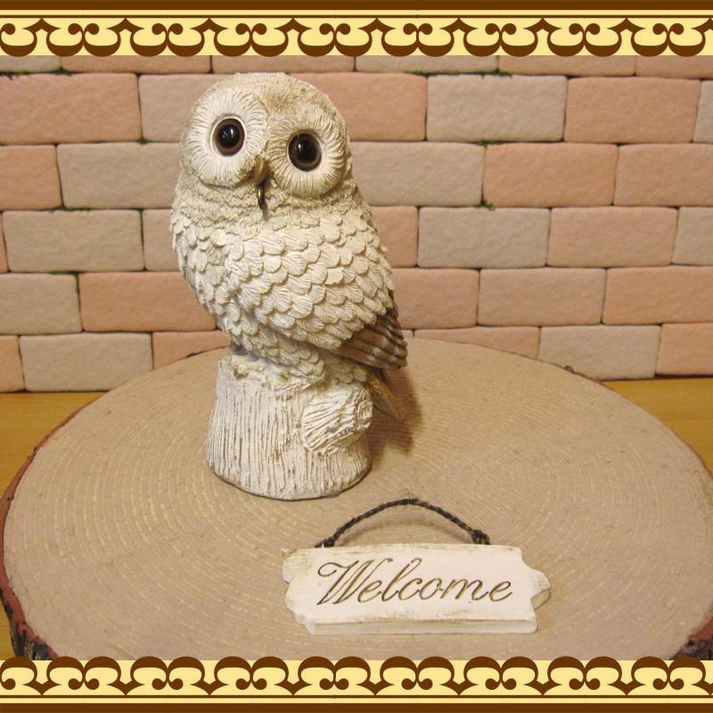 置物 動物 可愛い ふくろうの置物 ウエルカム ふくろう フクロウ