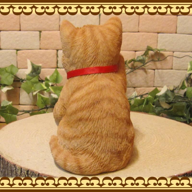 置物 動物 可愛い 猫の置物 招き猫 金招き チャトラ ねこ 縁起物