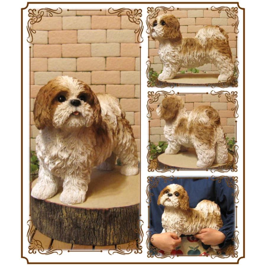 イタリア製　シーズーの置物 置物 動物 可愛い 犬の置物 シーズー ラージサイズ リアル