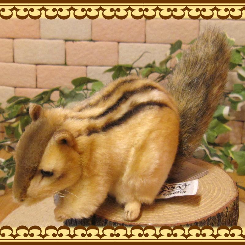置物 動物 可愛い りす リアルな動物のぬいぐるみ シマリス Bタイプ