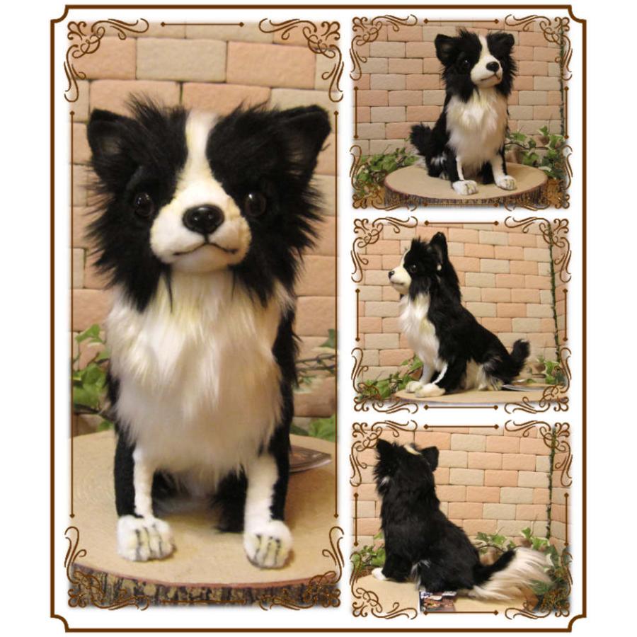置物 動物 可愛い 犬 ぬいぐるみ チワワ ブラック＆ホワイト