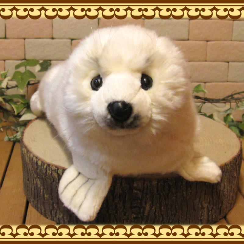 置物 動物 可愛い アザラシ ぬいぐるみ リアル 白あざらし