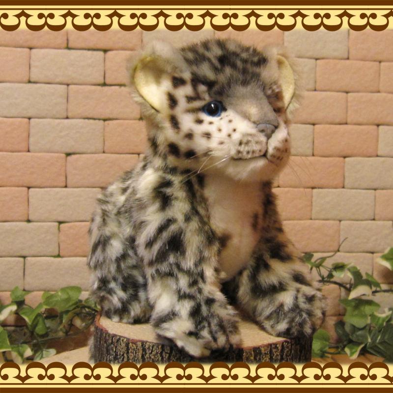 置物 動物 可愛い 豹 ぬいぐるみ 仔 ユキヒョウ リアル インテリア