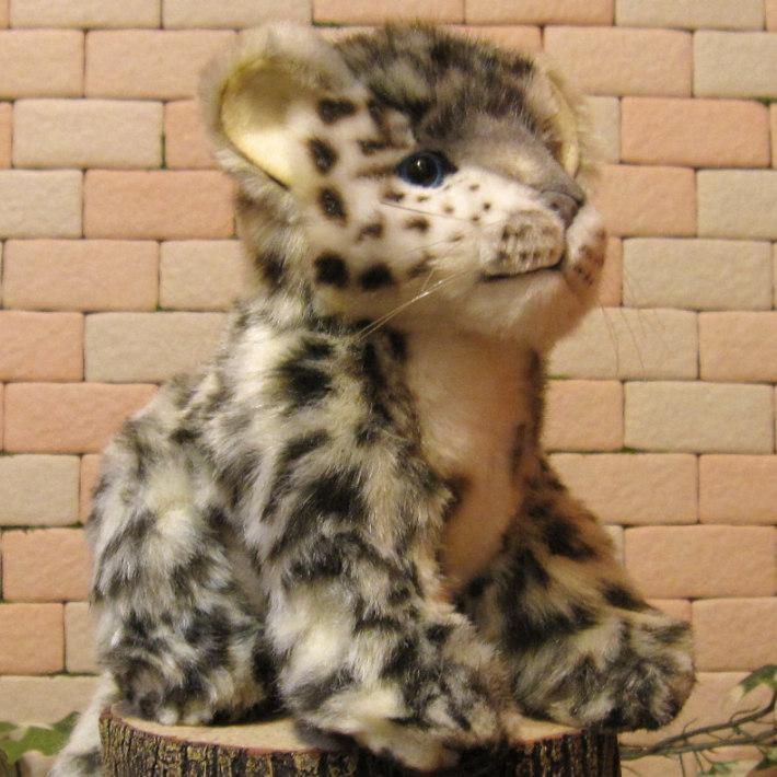 置物 動物 可愛い 豹 ぬいぐるみ 仔 ユキヒョウ リアル インテリア