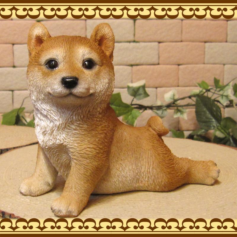 置物 動物 可愛い 犬の置物 柴犬 休憩中！ リアル 日本犬 しばけん