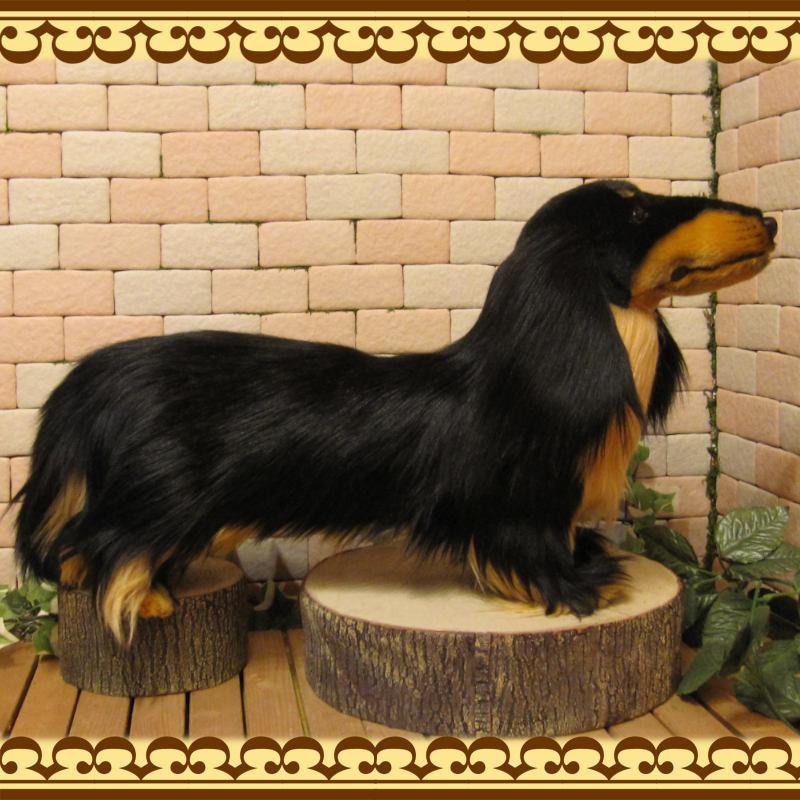 置物 動物 可愛い 犬の ぬいぐるみ ダックスフント ブラック ビッグ