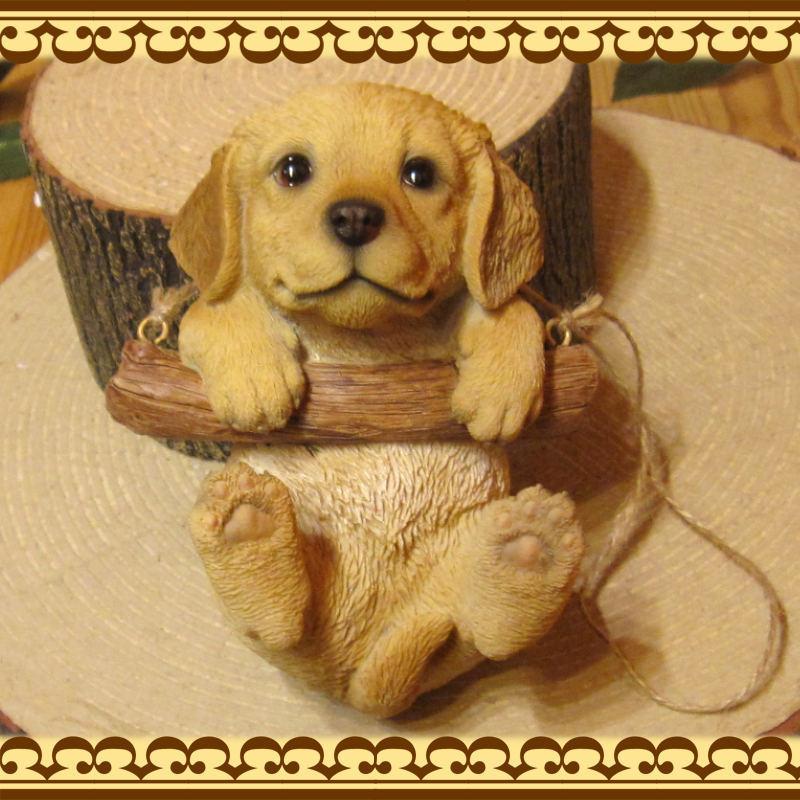 超安い 置物 動物 可愛い 犬の置物 ゴールデンレトリバー リアル ブランコドッグ ａタイプ 子いぬのフィギュア オブジェ ガーデニング ベランダアート 装飾 Supplystudies Com