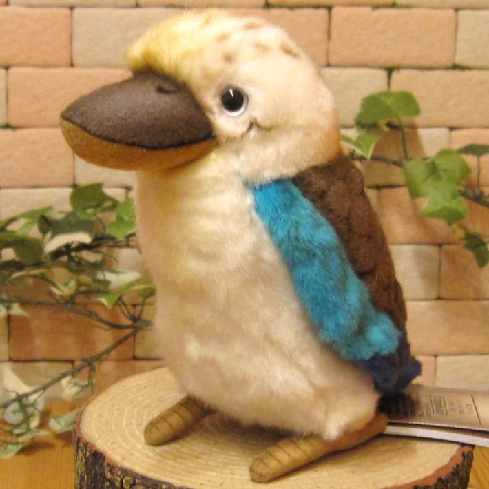 置物 動物 可愛い 鳥の置物 アオバネワライカワセミ リアル ぬいぐるみ