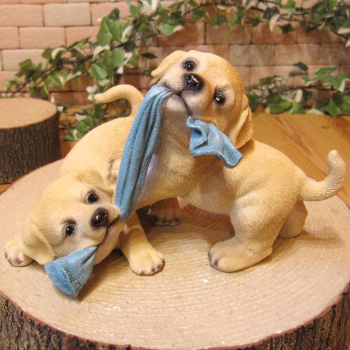 置物 動物 可愛い 犬の置物 ラブラドールレトリバー リアル ツインズ