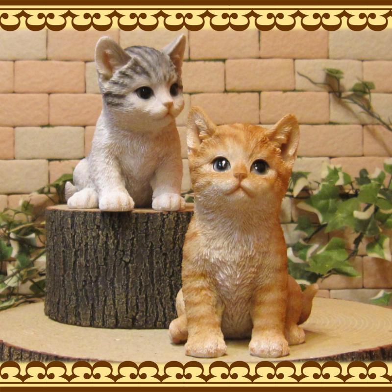 置物 動物 可愛い 猫の置物 リアルな猫の置物 フレンドキャット 2体