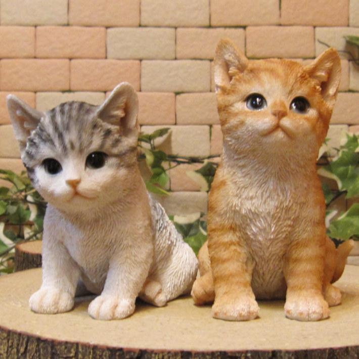 置物 動物 可愛い 猫の置物 リアルな猫の置物 フレンドキャット ２体セット ネコのフィギュア ねこのオブジェ ガーデニング 玄関先 ベランダアート 雑貨の森 Ki Ra Ra Yahoo 店 通販 Yahoo ショッピング