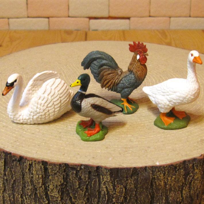 置物 動物 可愛い 鳥の置物 リアルな バード 4点セット トリ とり