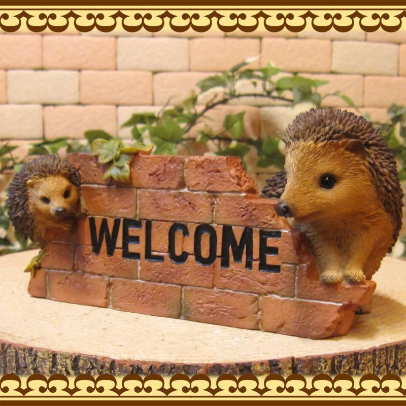 置物 動物 可愛い ハリネズミの置物 ウエルカムボード ヘッジホッグ