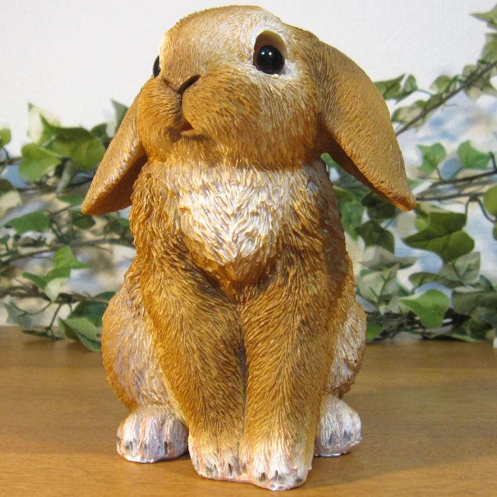 置物 動物 可愛い ロップイヤー ラビット お座り ウサギ うさぎの置物