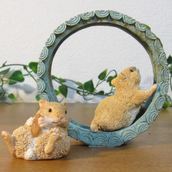 置物 動物 可愛い ハムスター A サークル はむすたーの置物 ねずみ