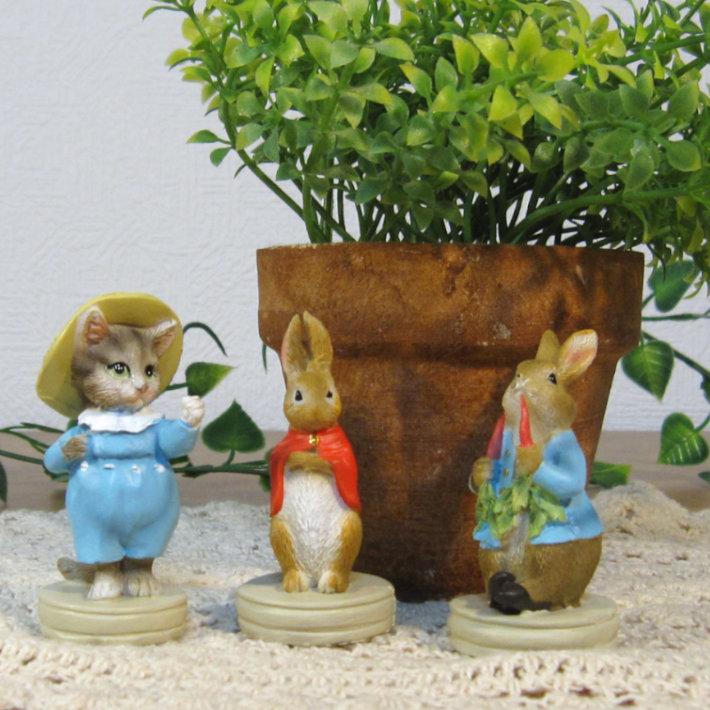 置物 動物 可愛い ピーターラビット ミニチュア 3点セット 置物 動物 可愛い ピーターラビット ミニチュア 3点セット