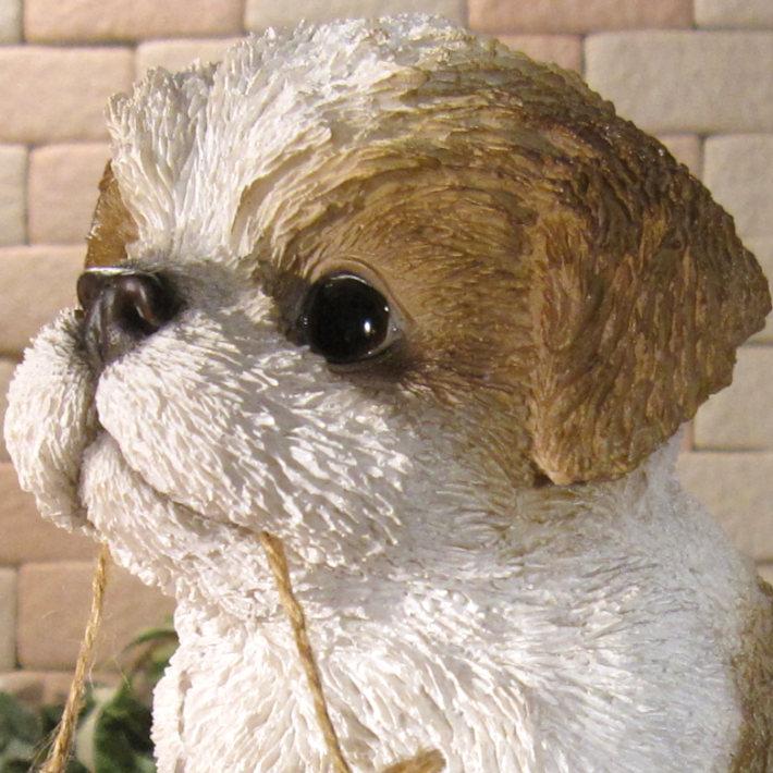 置物 動物 可愛い 犬の置物 シーズー シンウエルカムボード リアル 仔