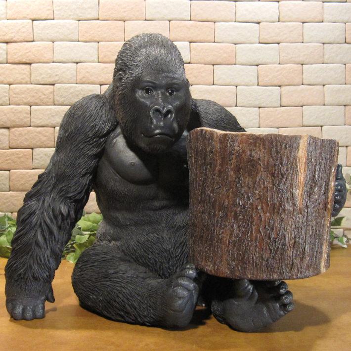 置物 動物 可愛い 動物の置物ゴリラ ラージサイズ プランター付き