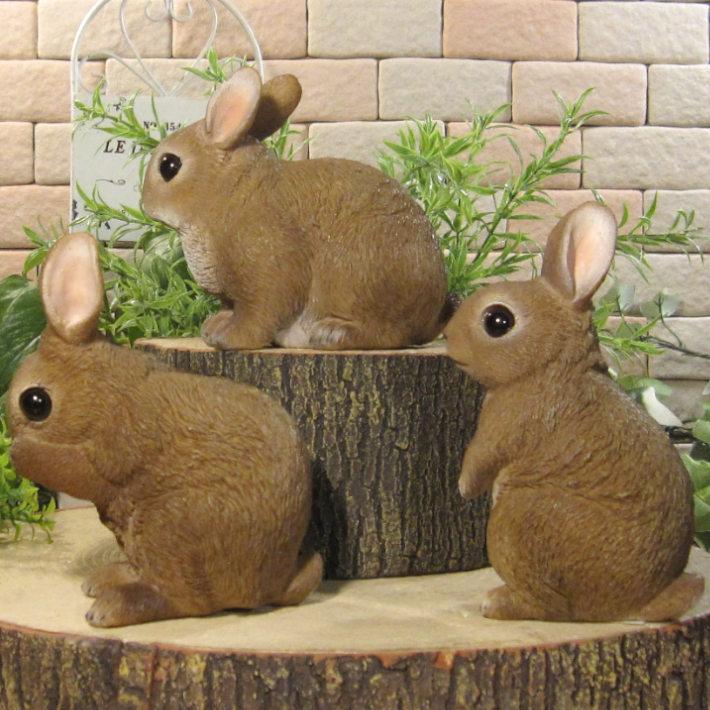 置物 動物 可愛い うさぎ ミニフレンズ ラビット 3体セット ウサギ