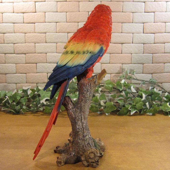 鳥の置物 アカコンゴウインコ リアル ガーデニング インテリア 店舗