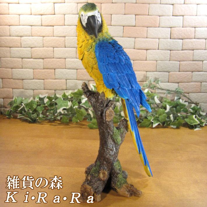 鳥の置物 アオキコンゴウインコ リアル ガーデニング インテリア 店舗