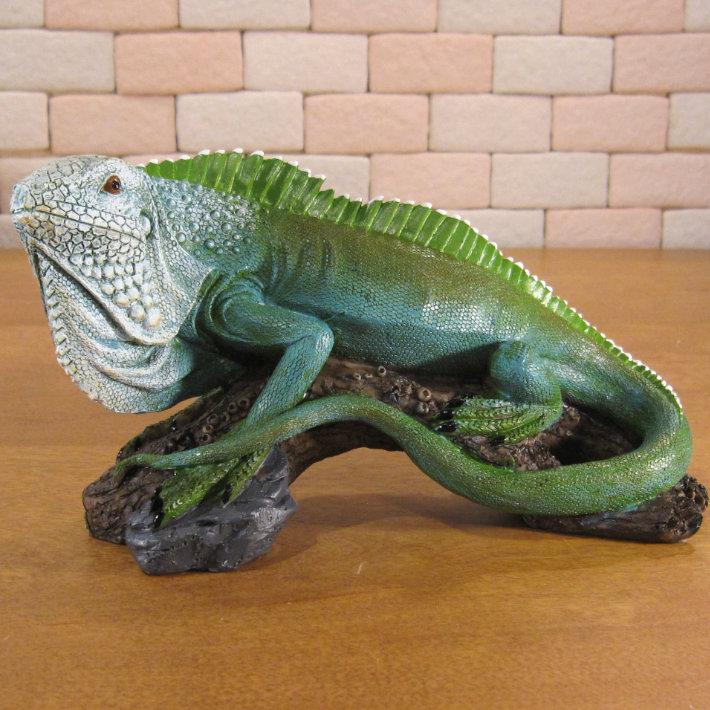 動物　置物 置物 動物 リアル トカゲの置物 ツイン イグアナ 爬虫類