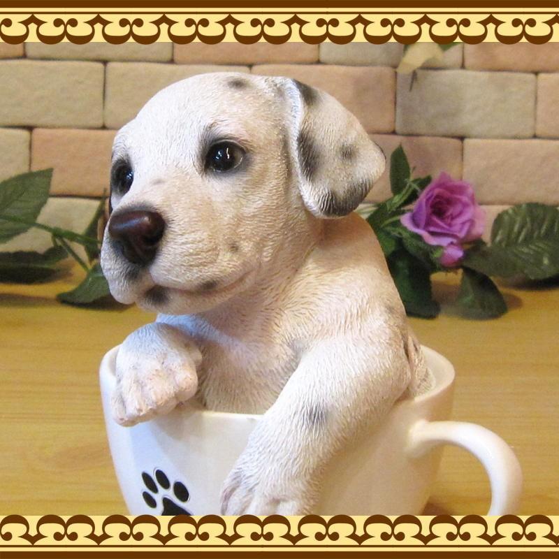 置物 動物 可愛い 犬の置物 ダルメシアン リアル ティーカップドッグ