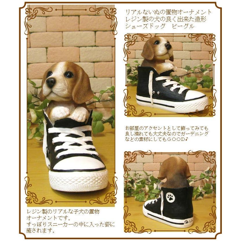 置物 動物 可愛い 犬の置物 ビーグル リアル シューズドッグ