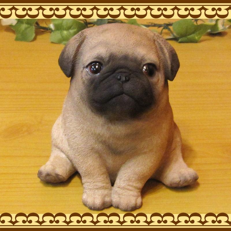 置物 動物 可愛い 犬の置物 パグ リアル ぷっくりベビードッグ A