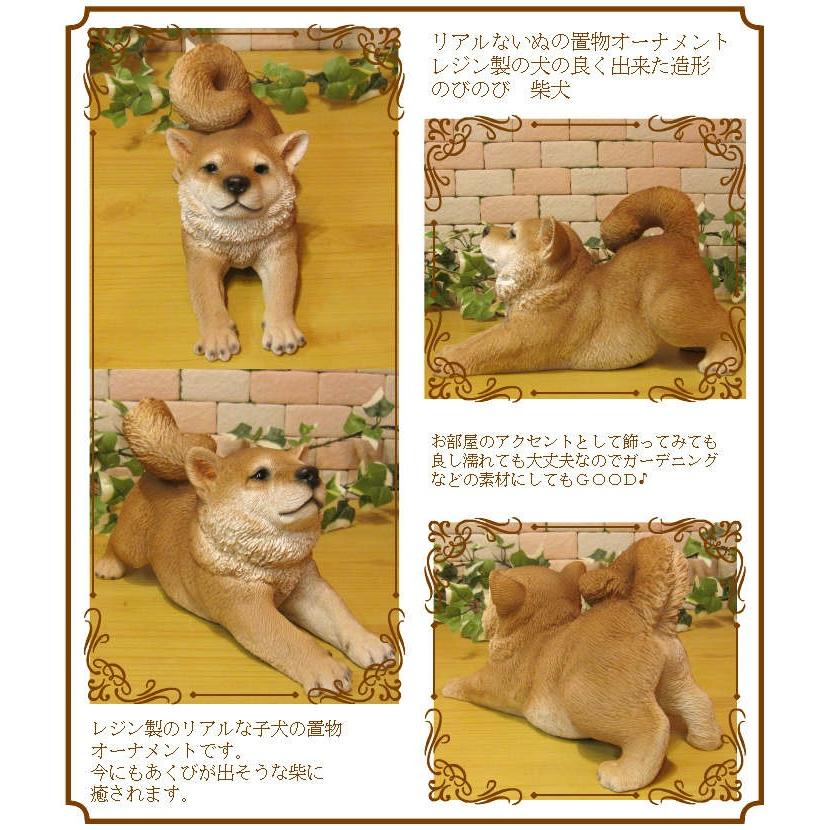 置物 動物 可愛い 犬の置物 柴犬 リアル のびのびシバ Aタイプ いぬの