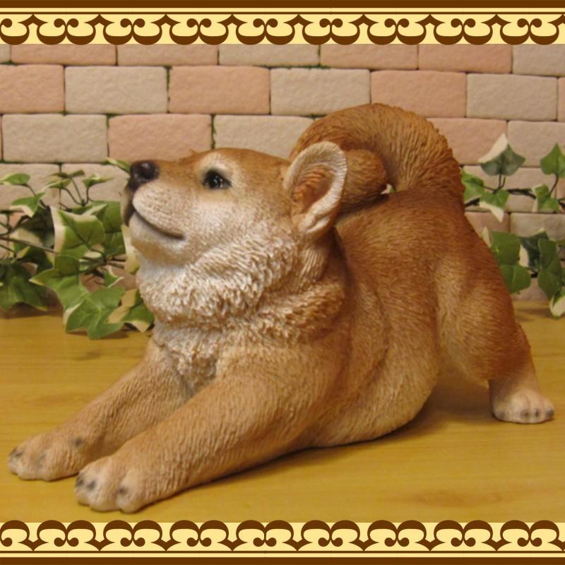置物 動物 可愛い 犬の置物 柴犬 リアル のびのびシバ Aタイプ いぬの
