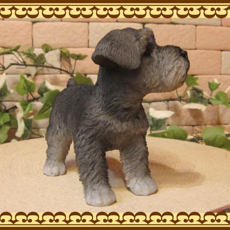 置物 動物 可愛い 犬の置物 シュナウザー スタンド スモールサイズ