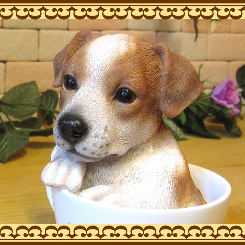 置物 動物 可愛い 犬の置物 ジャックラッセルテリア リアル ティー