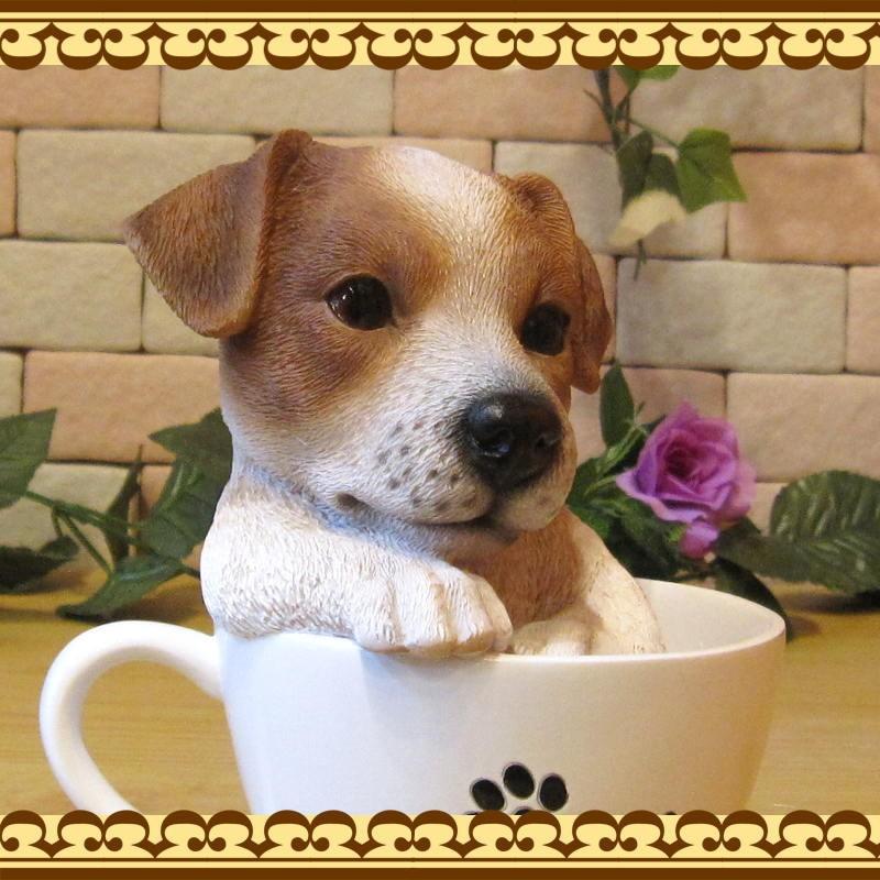 置物 動物 可愛い 犬の置物 ジャックラッセルテリア リアル ティー