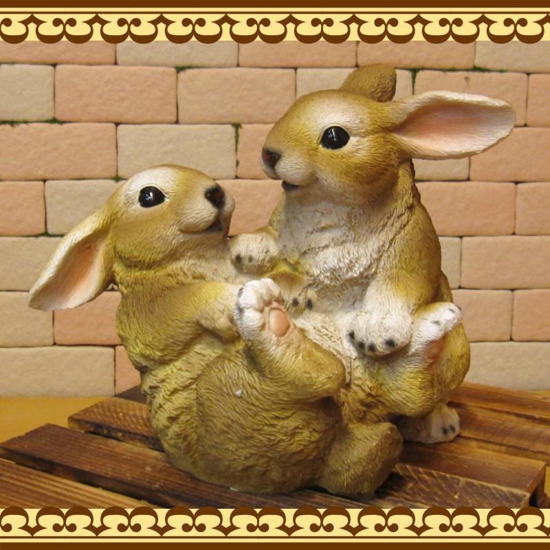 ウサギの置物 リアルなウサギの置物 仲良しラビット うさぎのフィギュア ラビットオブジェ ガーデニング 玄関先 陶器 雑貨の森 Ki Ra Ra Yahoo 店 通販 Yahoo ショッピング