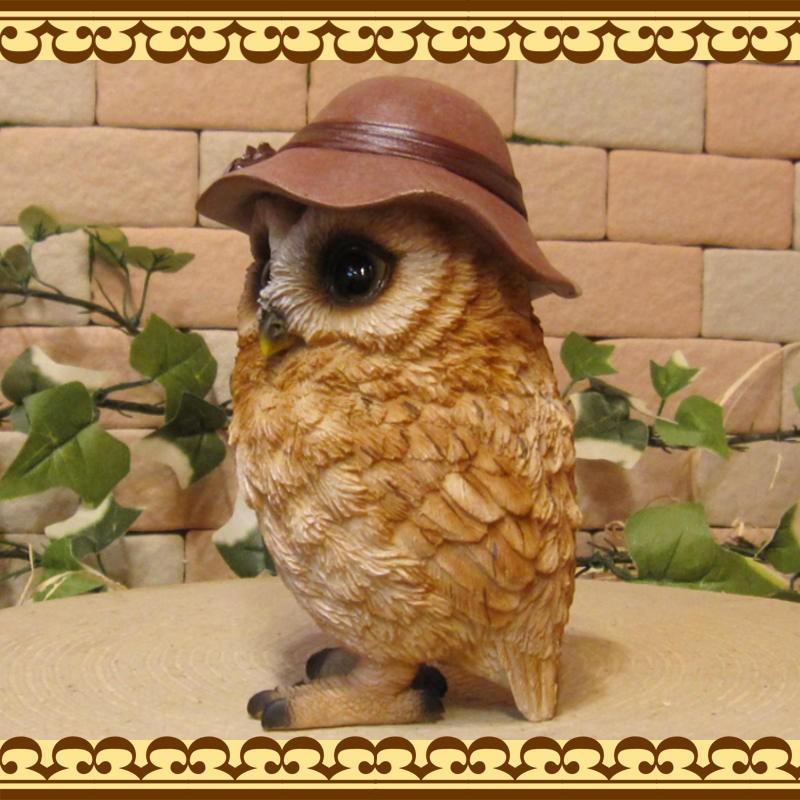置物 動物 可愛い ふくろうの置物 レディー フクロウ リアルな鳥の