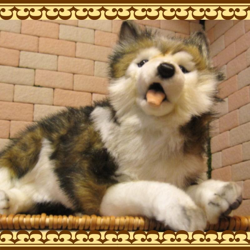 置物 動物 可愛い 犬 ぬいぐるみ シベリアンハスキー リアル いぬ イヌ