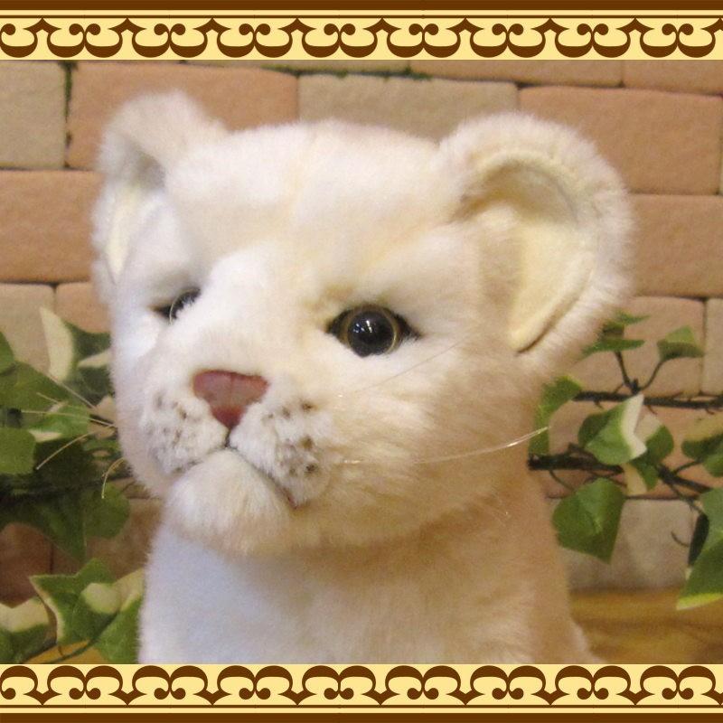 置物 動物 可愛い ライオン ぬいぐるみ リアル ベビー ホワイト