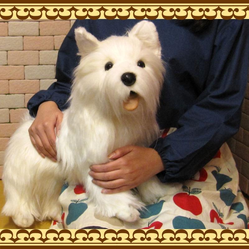 置物 動物 可愛い 犬　ぬいぐるみ ウエストハイランドテリア　ビッグサイズ　リアル　いぬ　イヌ　ドッグ　動物　アニマル　もふもふ