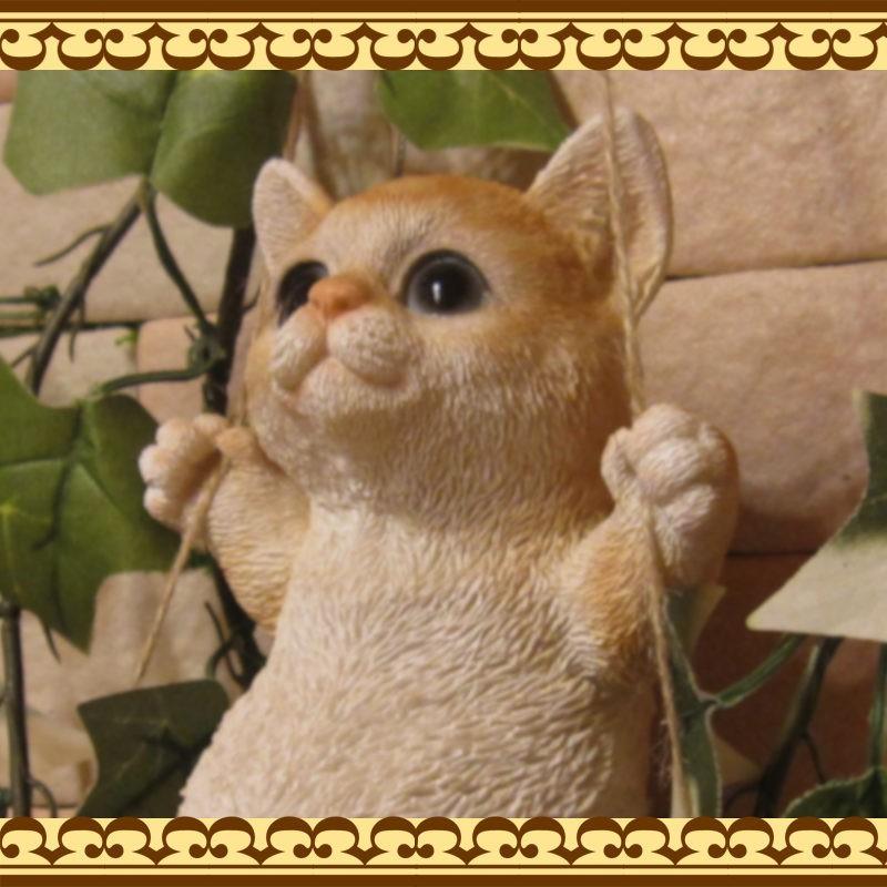 置物 動物 可愛い 猫の置物 リアル ブランコキャット Bタイプ