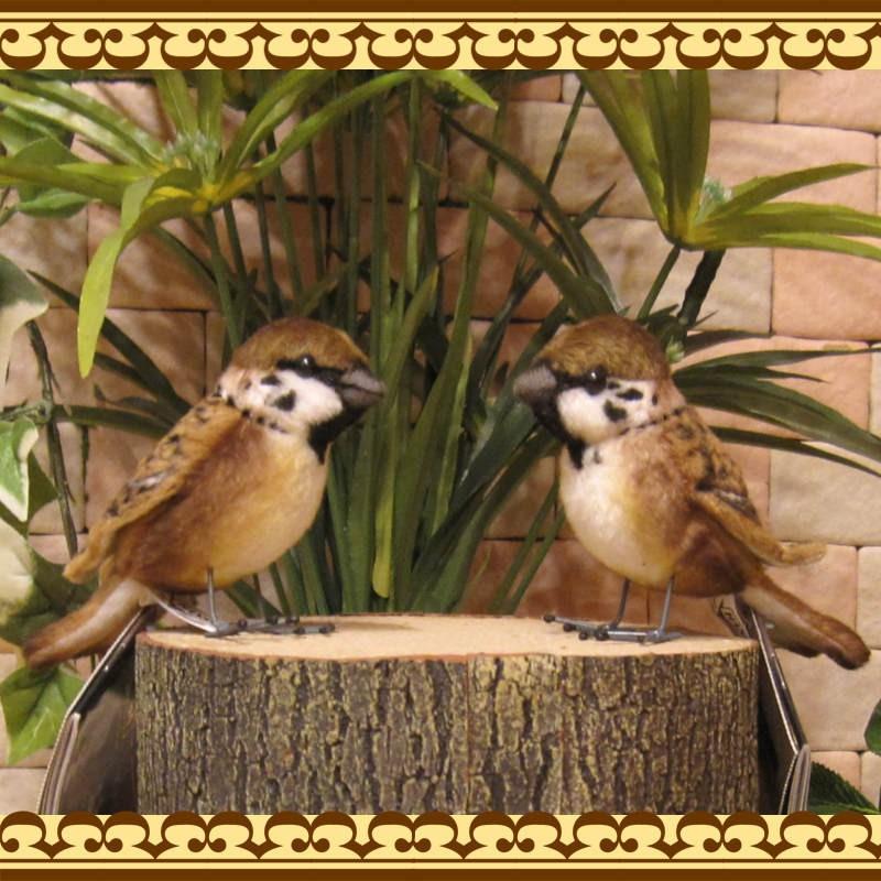 置物 動物 可愛い 鳥 ぬいぐるみ リアル スズメ すずめ ２羽セット 雀オブジェ インテリア 置物 トリ バード 雑貨の森 Ki Ra Ra Yahoo 店 通販 Yahoo ショッピング