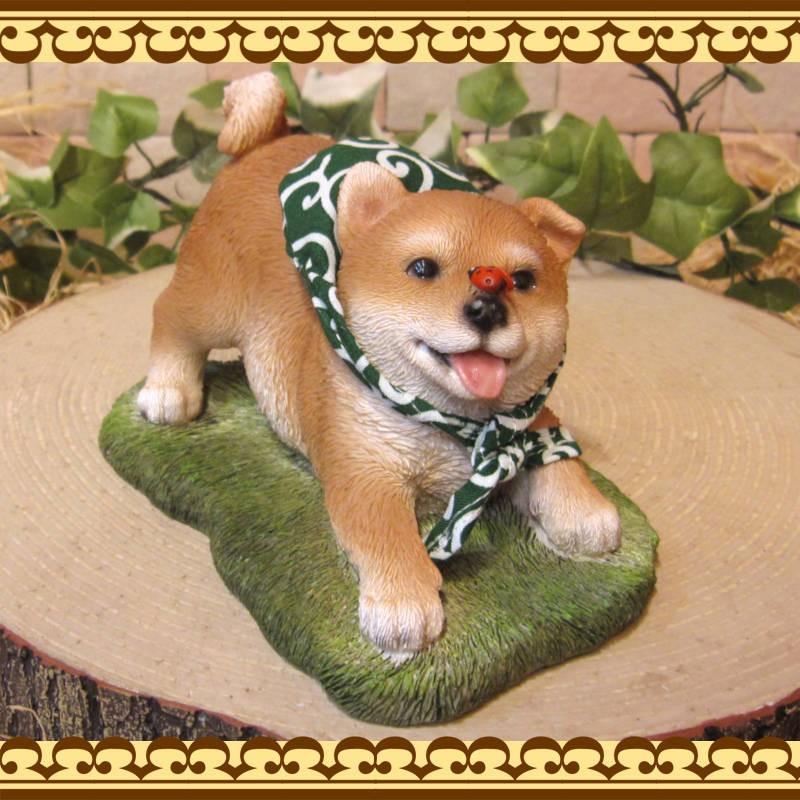 配送員設置 置物 動物 可愛い 犬の置物 柴犬 リアル 柴助 アピール中 子いぬのフィギュア イヌのオブジェ ガーデニング ベランダアート Supplystudies Com