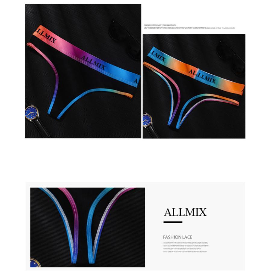 Tバック セクシー 虹 レディース オシャレ ALLMIX ランジェリー ストレッチ グラデーション スポーツ 運動 ヨガウェア ランニング セール｜zakkaland｜17