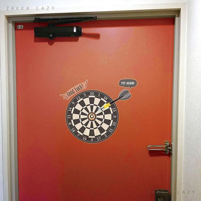 ドアスコープステッカー ダーツ デコレーション 覗き穴 ステッカー ドア ネコポス対応 Uds Co 雑貨レイジー 通販 Yahoo ショッピング